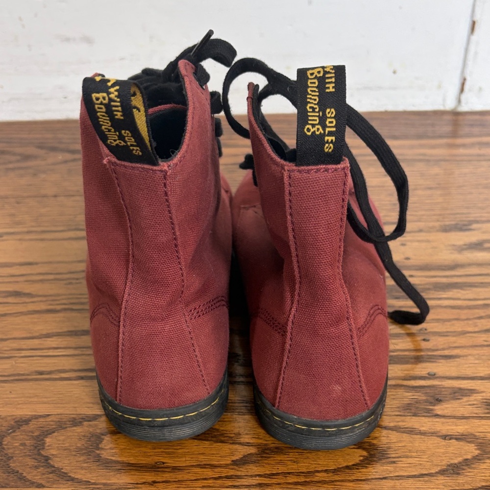 Doc Martens red shoreditch canvas boots - Picture 3 of 4